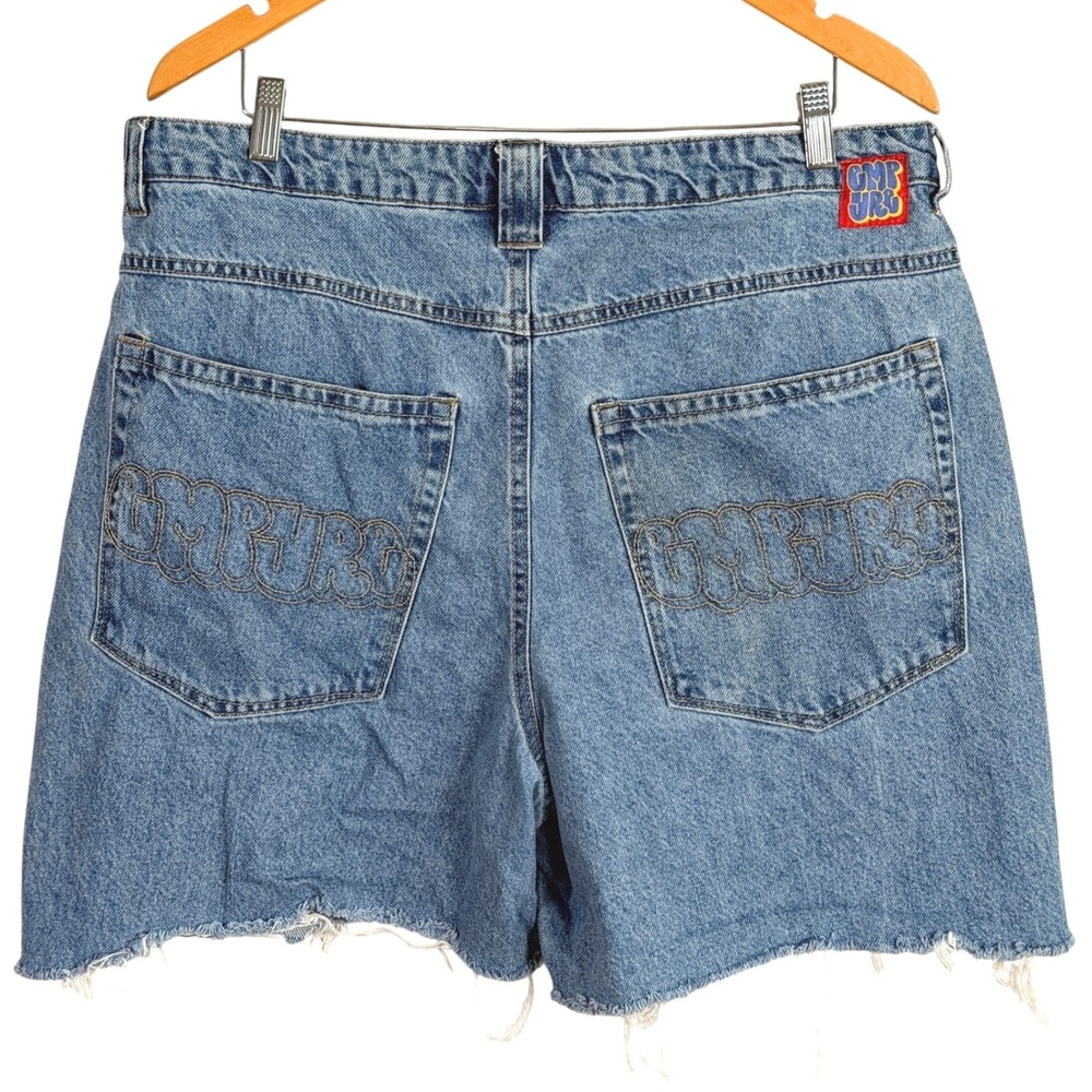 Vintage 90s Empyre Jean Shorts Cut Off Denim Mens 36 Blue Loose Grunge Skater